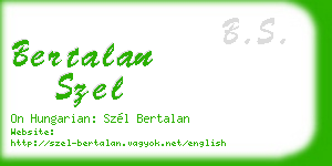 bertalan szel business card