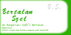 bertalan szel business card
